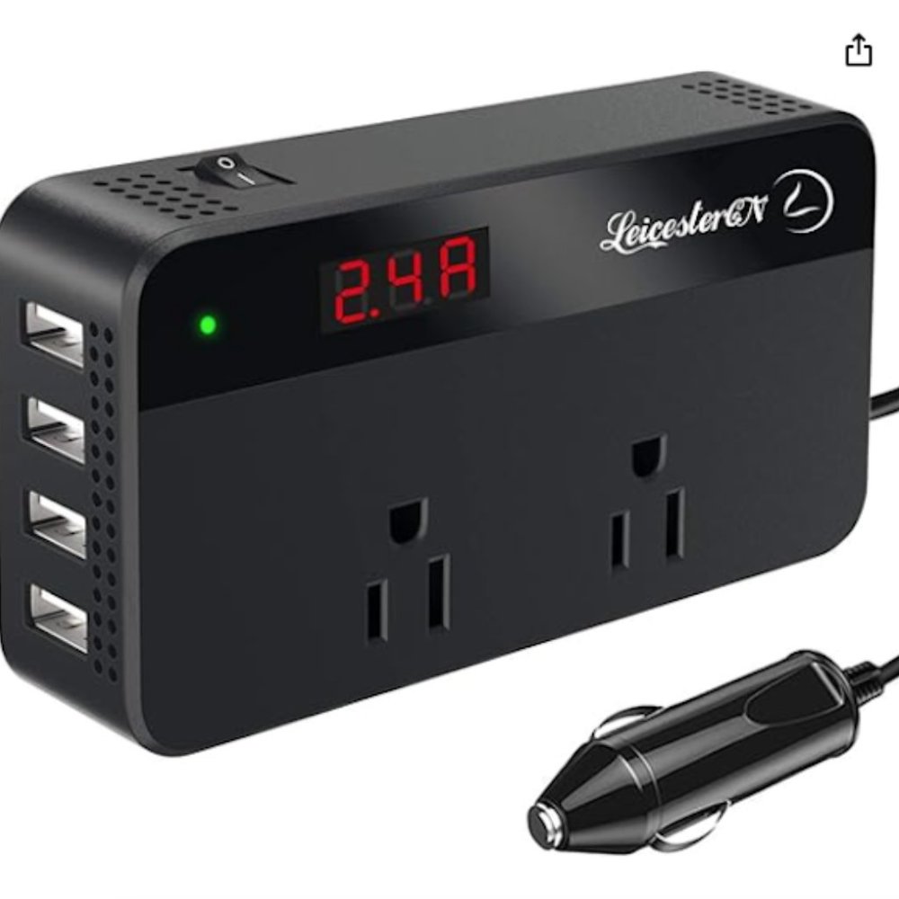LeicesterCN 200W Car Power Inverter Charger DC 12V-110V AC Converter 4 USB Ports